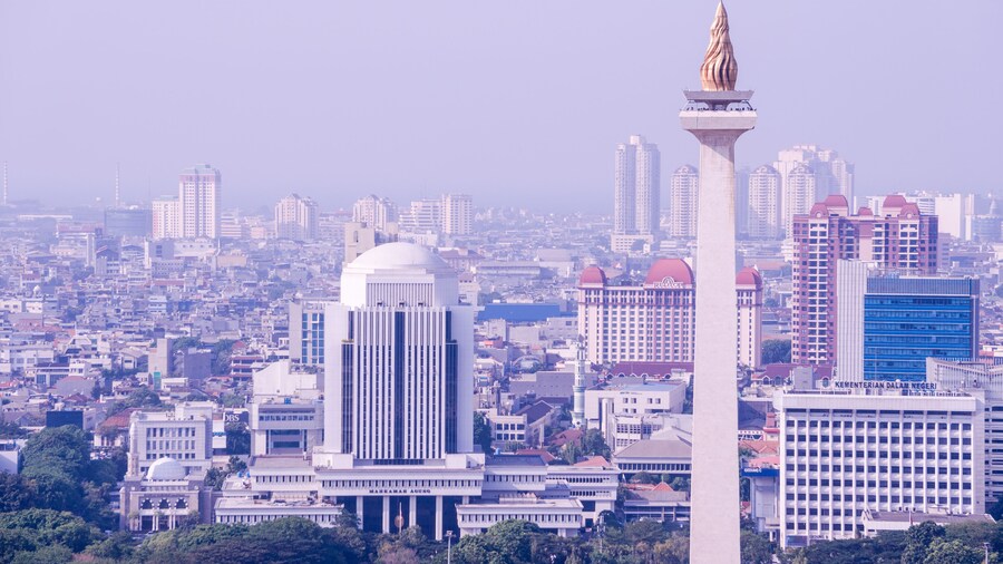 15 November 2019, Jakarta, Indonesia: Supreme Court and Monas at Jakarta, Indonesia.