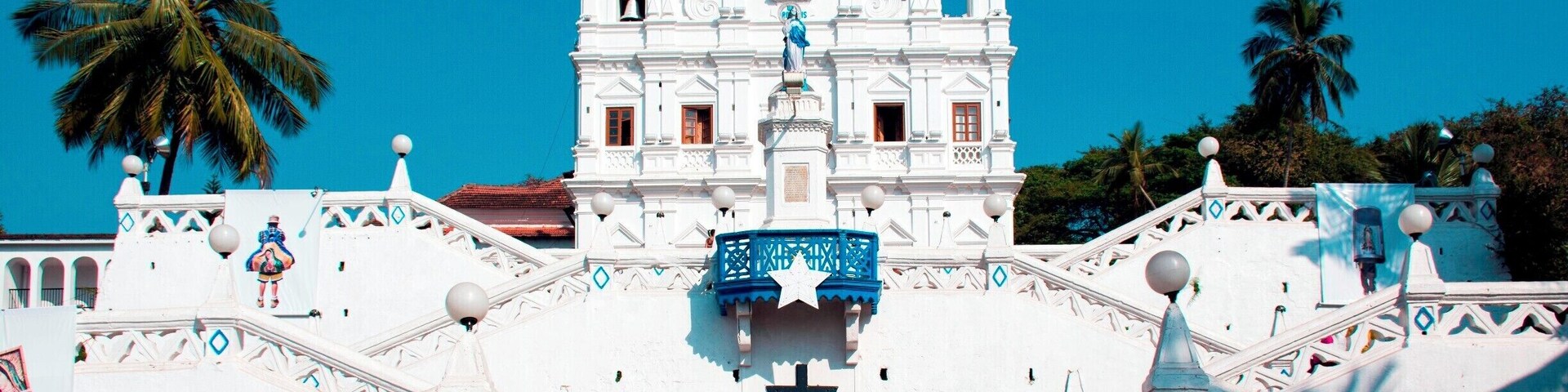 Our Lady of the Immaculate Conception, completed 1609, in Goa's capital, Panjim (or Panaji). Goa's Christian population, a majority under Portuguese rule, is now about 27% of the total population.