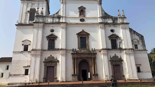 A beautiful old Portuguese church in Old Goa. Definitely worth visiting for a look. It is just across the road from another even older church Church of Bascilia Jesus. Both have free entry.
