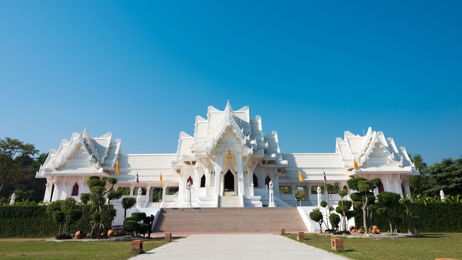 Lumbini, Nepal - Dec 10 2017: The Royal Thai Monastery in Lumbini, Nepal. Lumbini, the Birthplace of the Lord Buddha and The Eight Great Places.