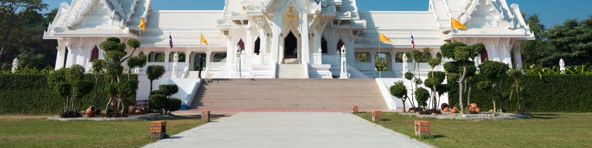 Lumbini, Nepal - Dec 10 2017: The Royal Thai Monastery in Lumbini, Nepal. Lumbini, the Birthplace of the Lord Buddha and The Eight Great Places.