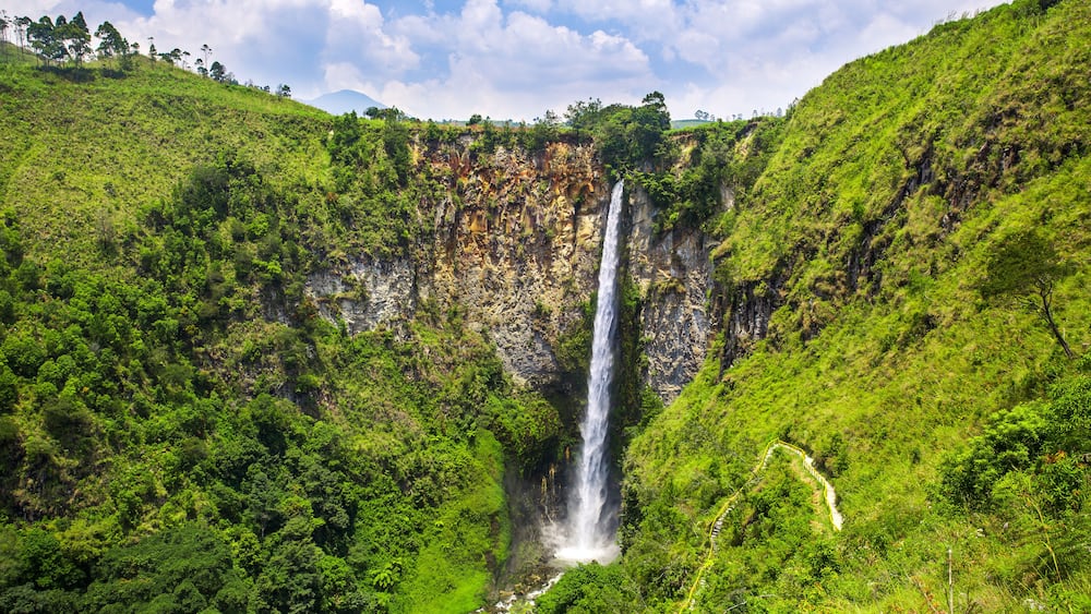 Sipisopiso waterfall in northern Sumatra, Indonesia