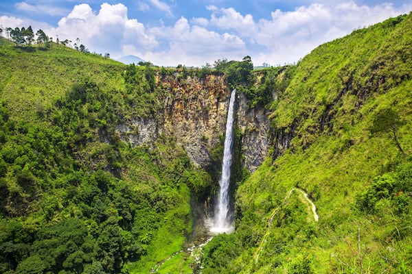 Sipisopiso waterfall in northern Sumatra, Indonesia