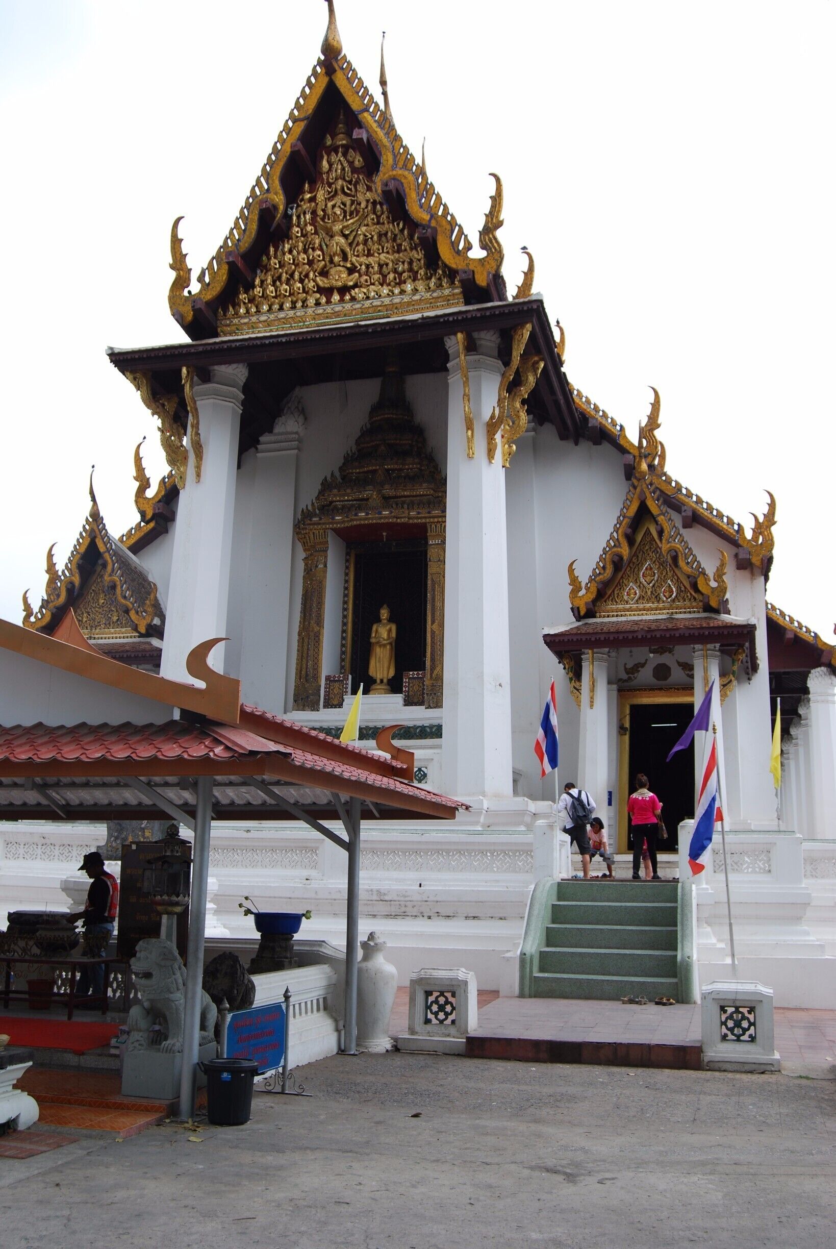 This temple is the only remaining intact temple from the early Ayutthaya period. It was built in 1503. When the Burmese attacked the city in 1760, they used this temple as one of their points of attack because of its proximity to the Royal Palace (directly across a small river). The temple is gorgeous and in practically perfect condition. It gives insight to how amazing and ornate the Royal Palace must have been since this temple was not of great importance.