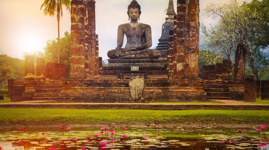 Wat Mahathat Temple at Sukhothai Historical Park, a UNESCO World Heritage Site in Thailand