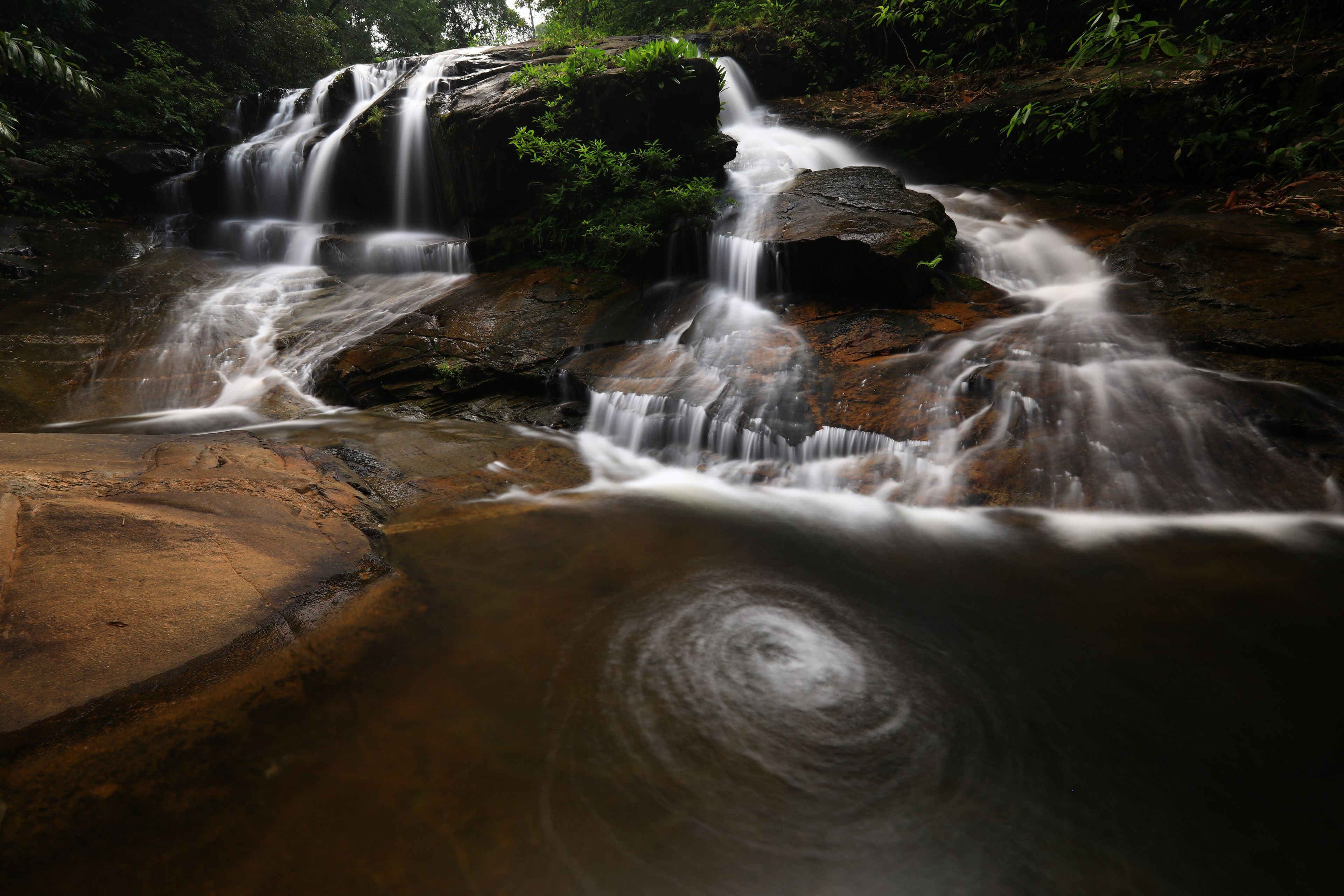 Nam Tok Hok Sai , Khao Chamao Waterfall 
The surroundings are evergreen forest in Rayong province,Thailand

