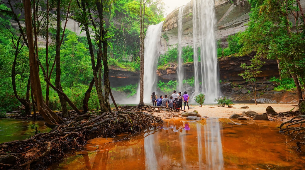 The water from a waterfall