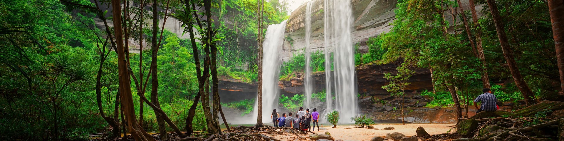 The water from a waterfall