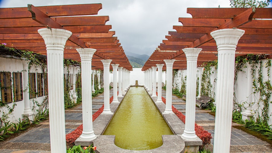 Kundasang War Memorial which includes a fountain and heritage elements