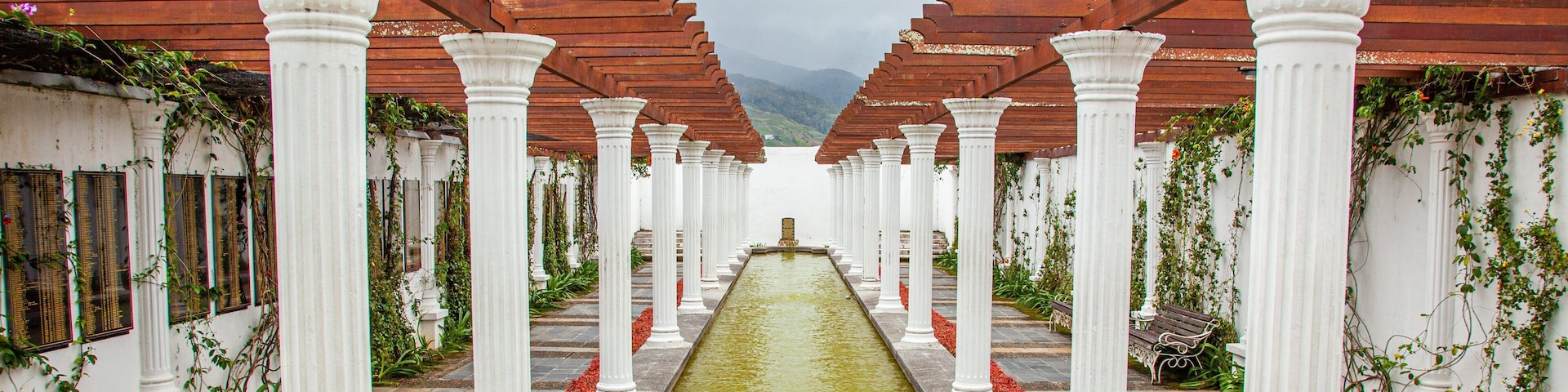 Kundasang War Memorial which includes a fountain and heritage elements