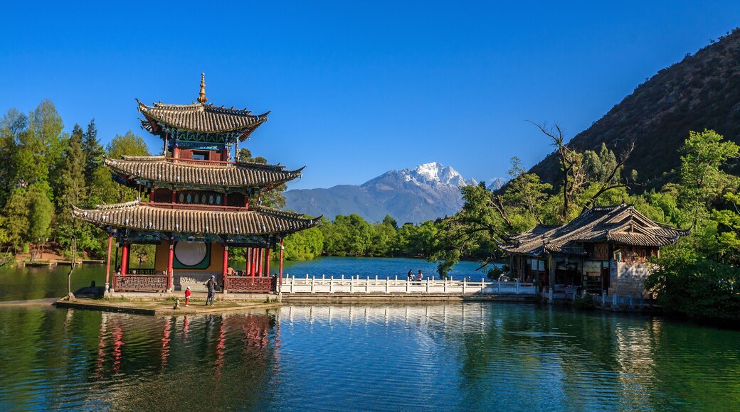 Lijiang old town scene-Black Dragon Pool Park