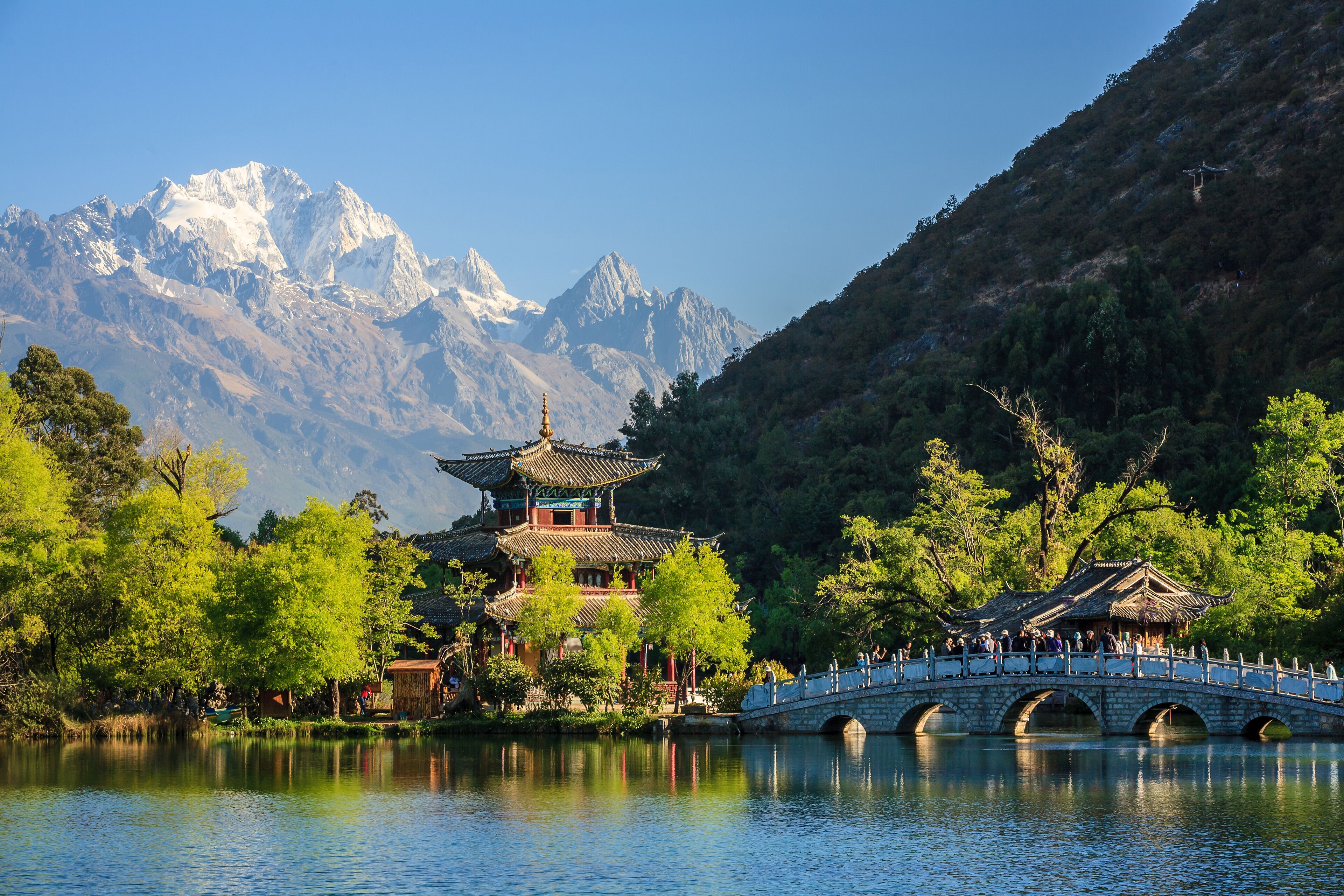 Lijiang old town scene-Black Dragon Pool Park