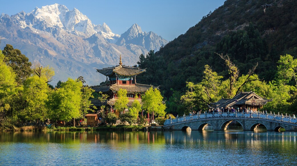 Lijiang old town scene-Black Dragon Pool Park