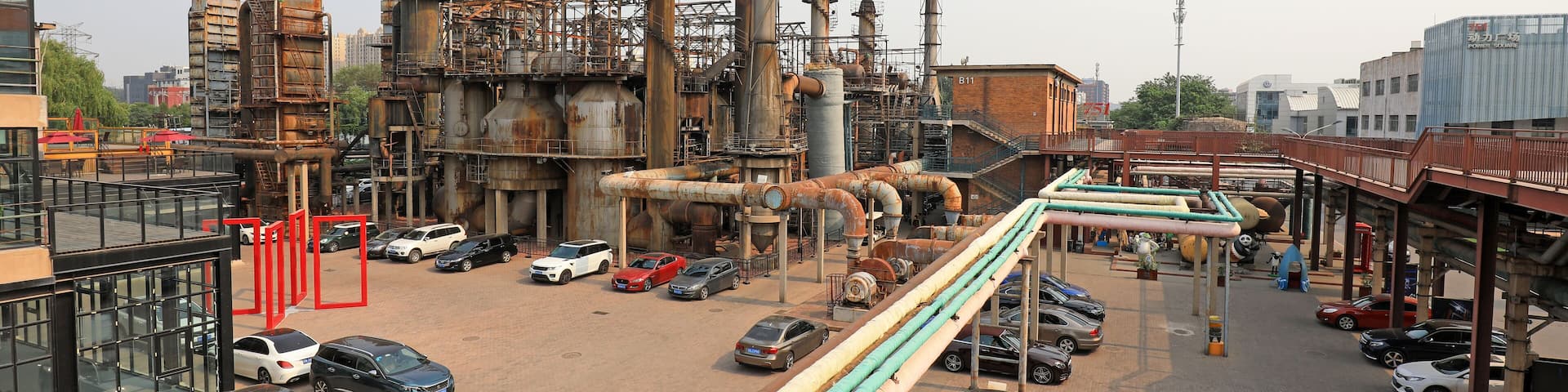 Old factory buildings in 798 Art District, Beijing, China. It has become a new landmark of Beijing's urban culture.