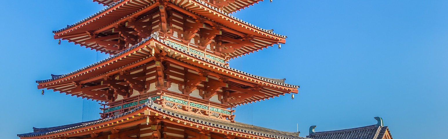 Five Storied Pagoda at Shitennoji Temple in Osaka, Japan