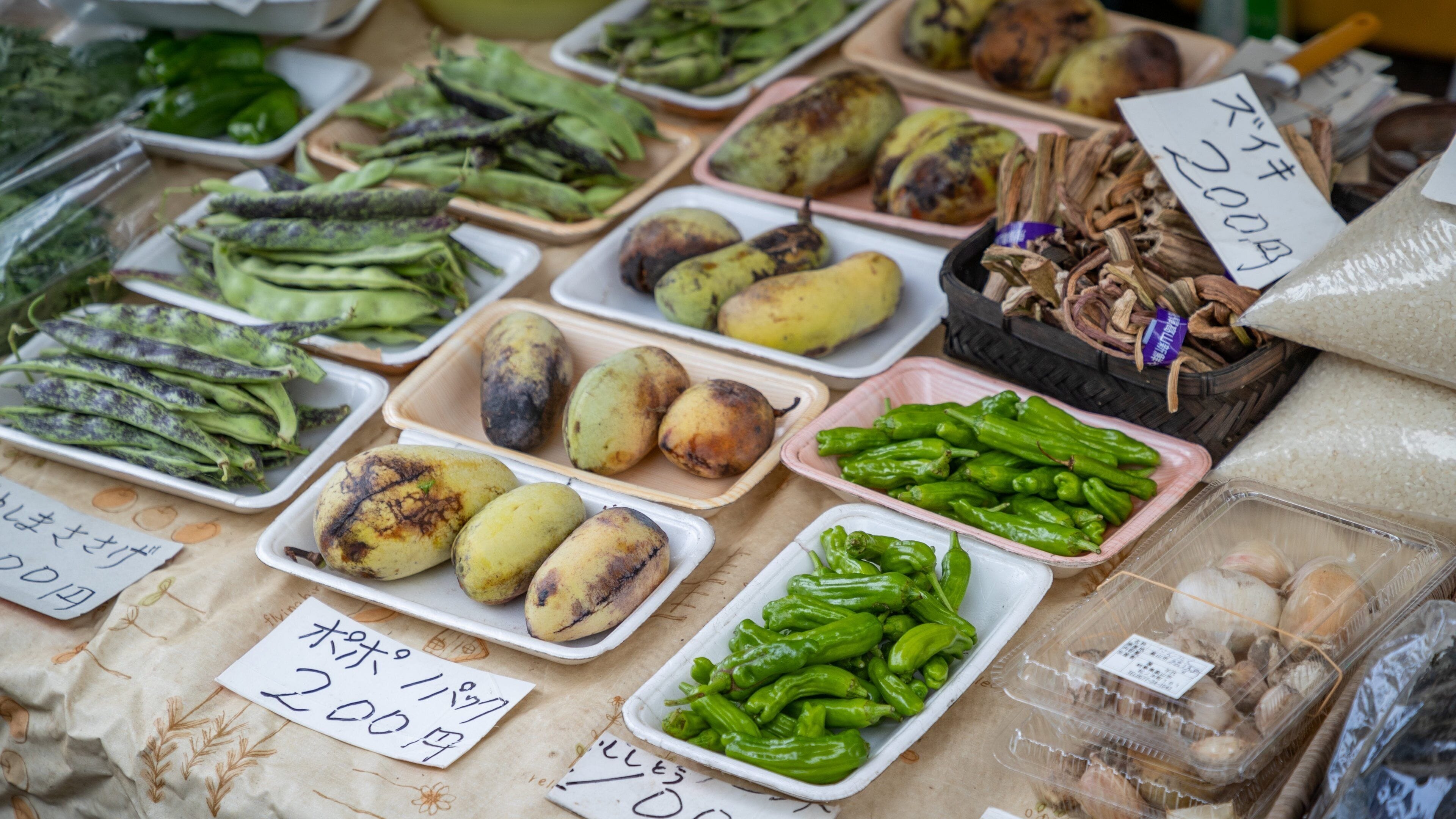 Morning Markets showing markets, food and signage