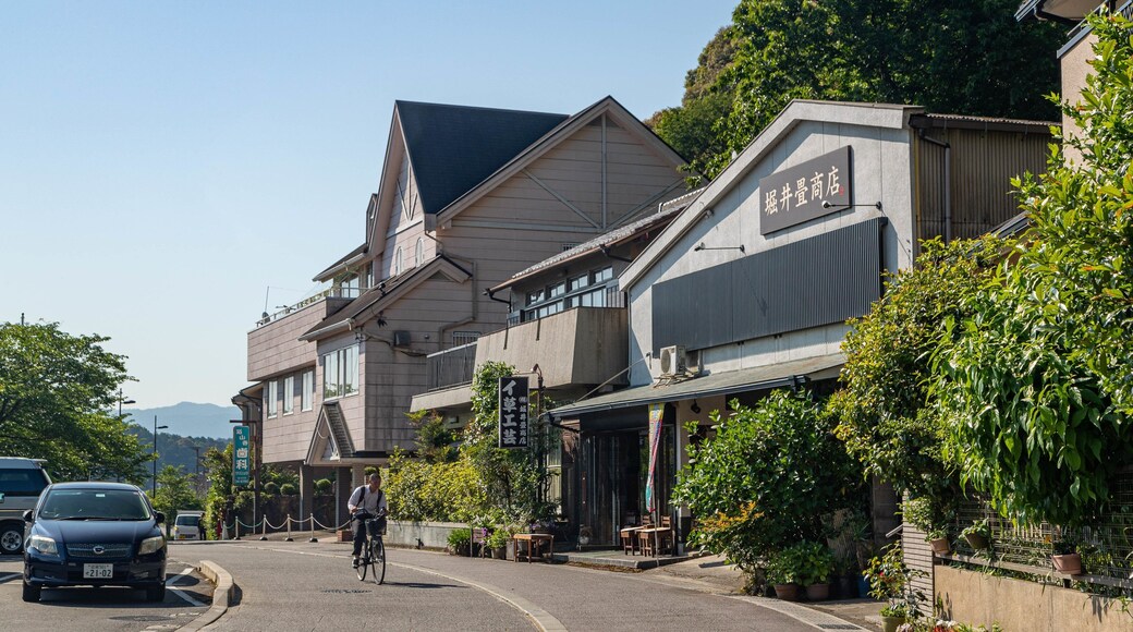 Ishiyama-dera showing street scenes and road cycling