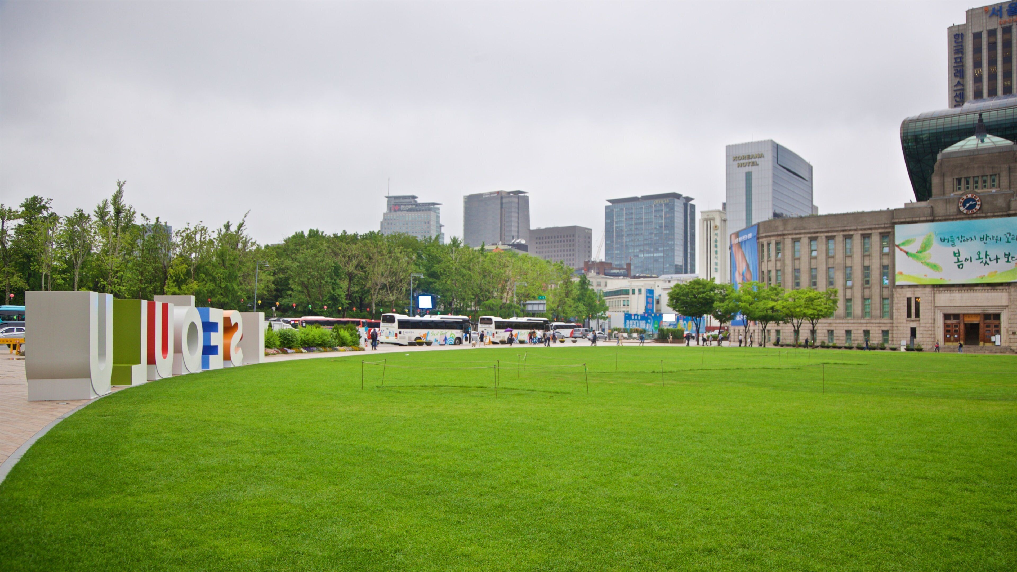 Seoul Plaza showing a park