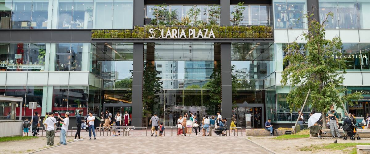 Solaria Plaza which includes signage and street scenes