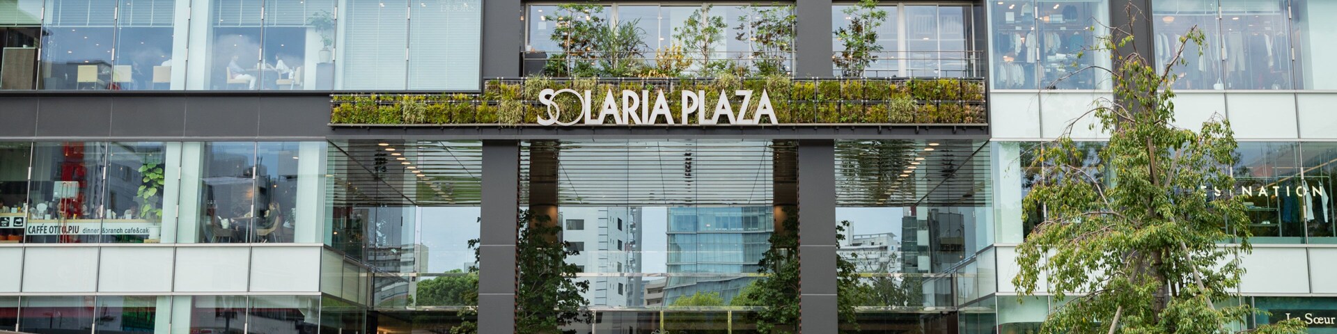 Solaria Plaza which includes signage and street scenes