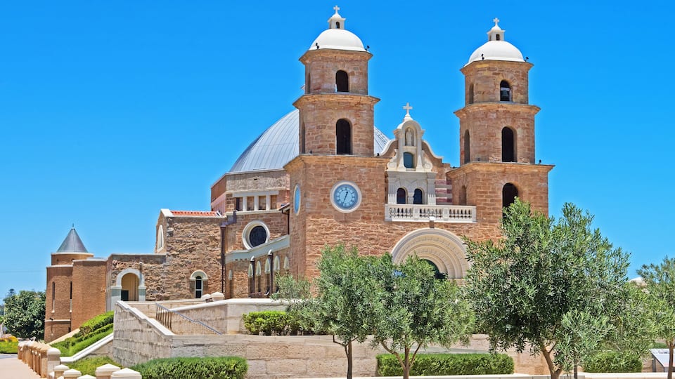St. Francis Xavier Cathedral the main place of Catholic worship in Geraldton. Building started in 1916 and the cathedral was opened in 1938.