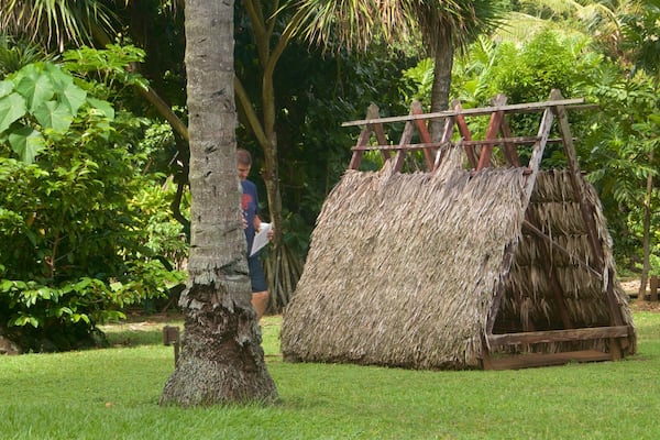 Kamokila Hawaiian Village featuring indigenous culture and a park
