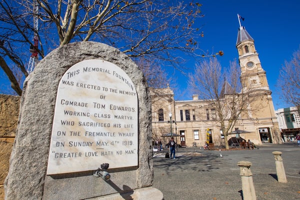 Town Hall showing signage, a church or cathedral and heritage elements
