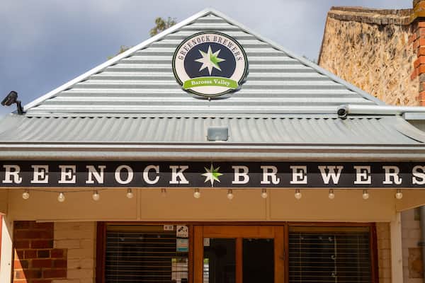 Un bâtiment sur lequel on peut lire l’inscription « GREENOCK BREWERS, Barossa Valley », et qui arbore un logo en forme d’étoile.