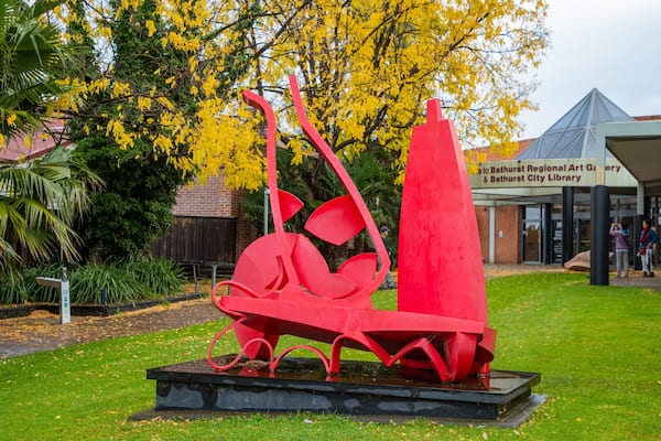 Bathurst Regional Art Gallery featuring a park and outdoor art