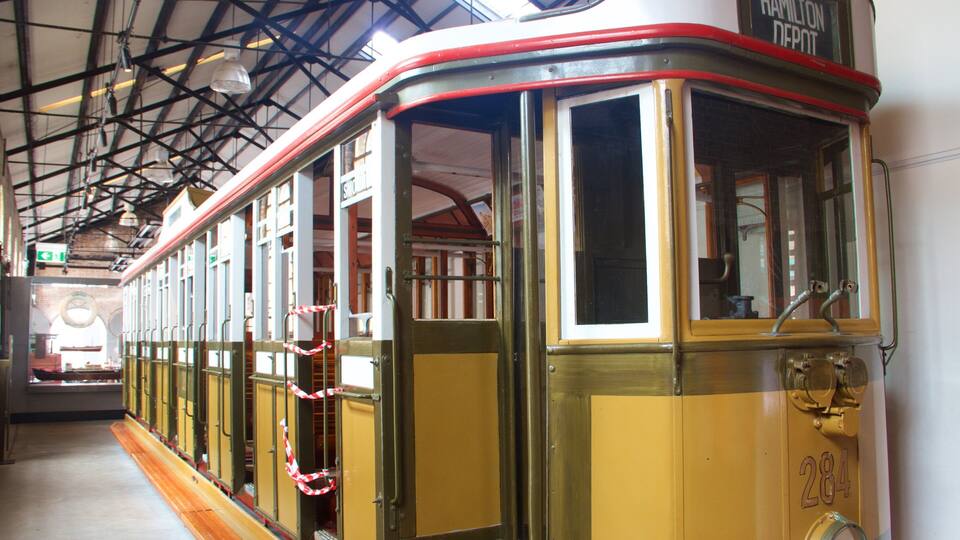 Newcastle Museum showing interior views, railway items and heritage elements