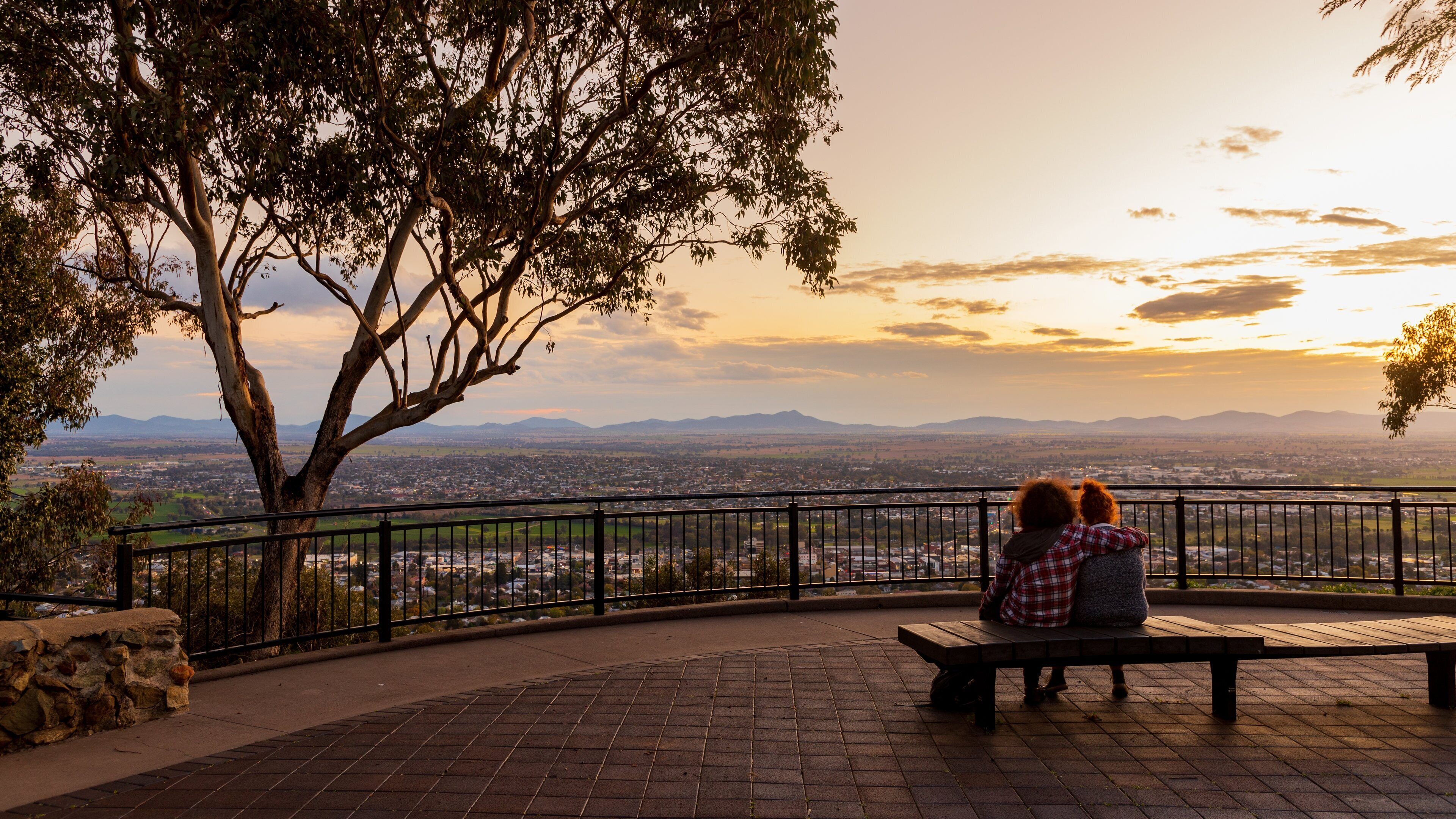 Oxley Scenic Lookout featuring views, a sunset and landscape views
