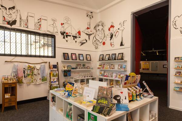 Bunker Cartoon Gallery showing interior views