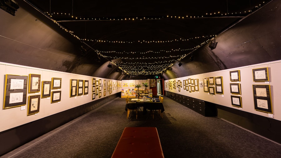 Bunker Cartoon Gallery featuring interior views