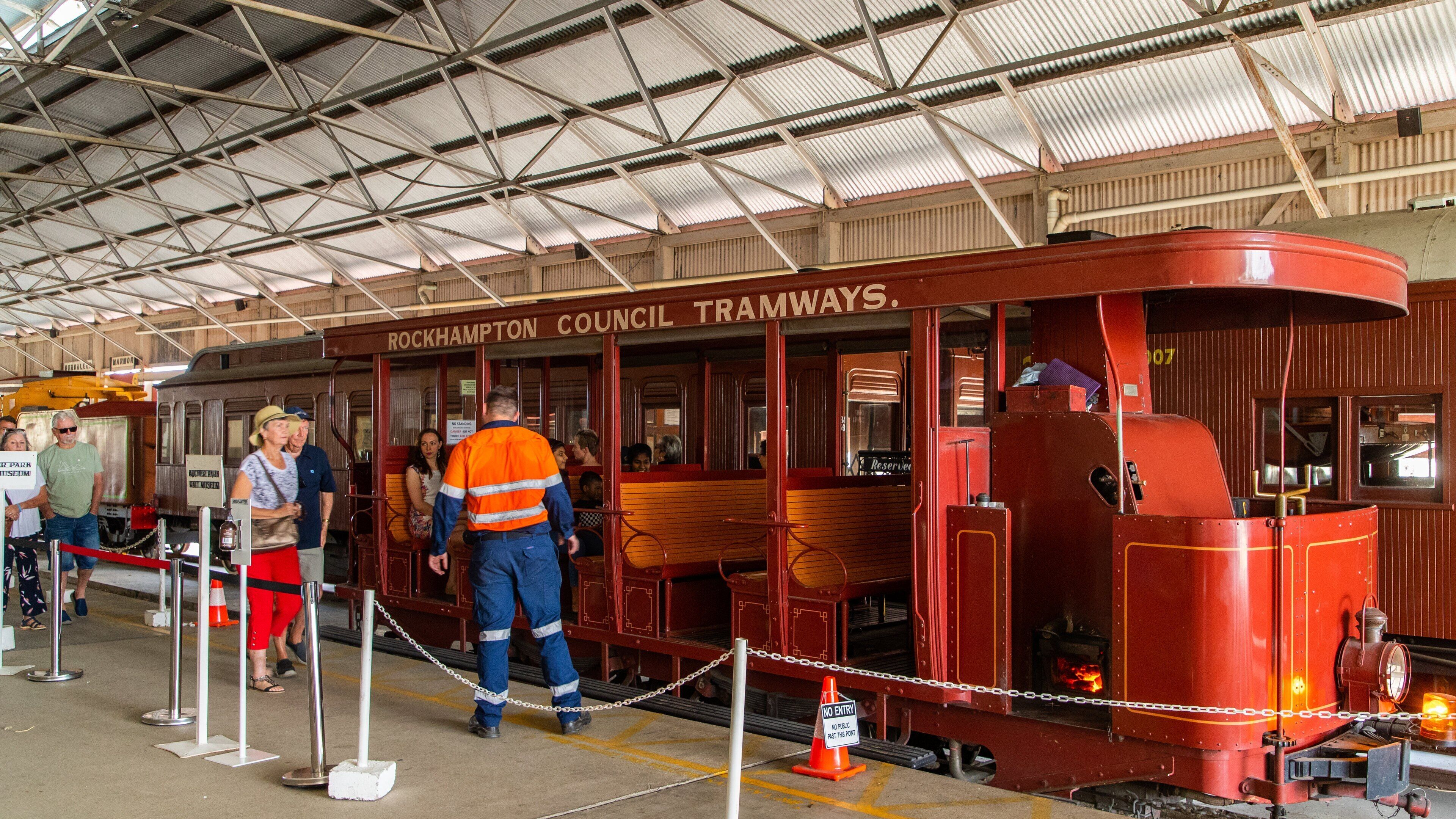 Archer Park Station & Steam Train Museum showing interior views, signage and railway items