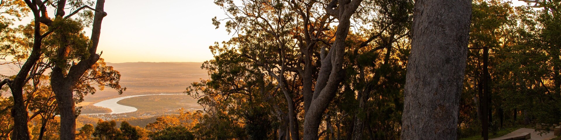 Mt Archer showing a sunset, a park and views