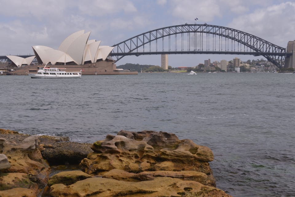 The Sydney Opera House and Sydney Harbour Bridge.