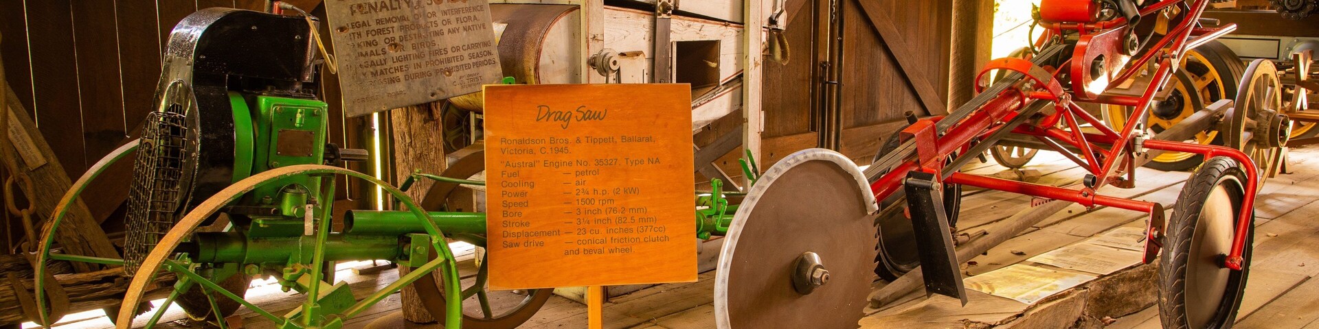 Woodworks Forestry & Timber Museum showing signage and heritage elements