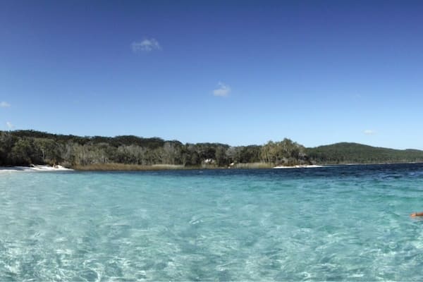 On Fraser Island this is a freshwater lake that takes a 4wd to get to... Crystal clear water !