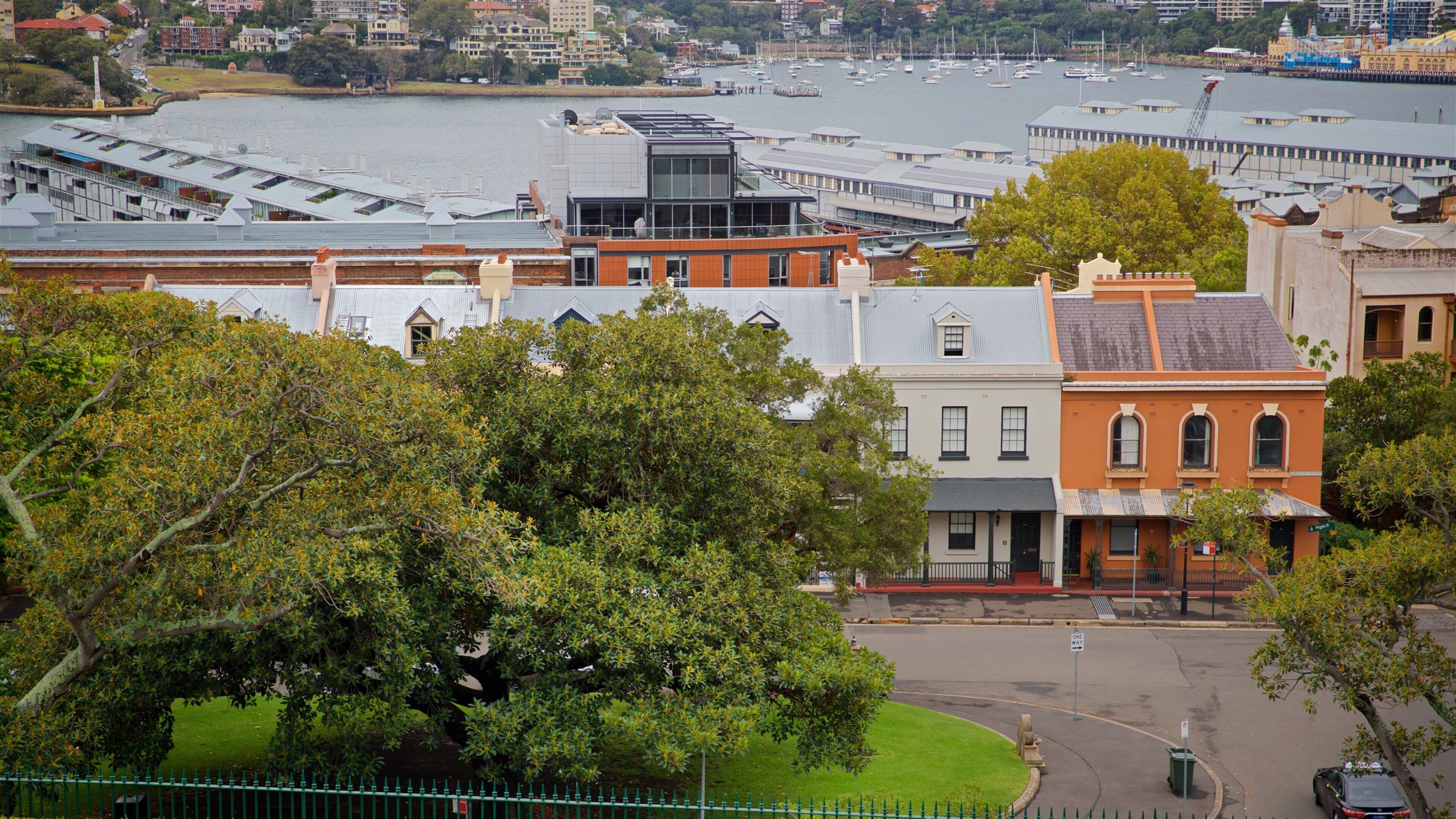 Argyle Place showing a marina