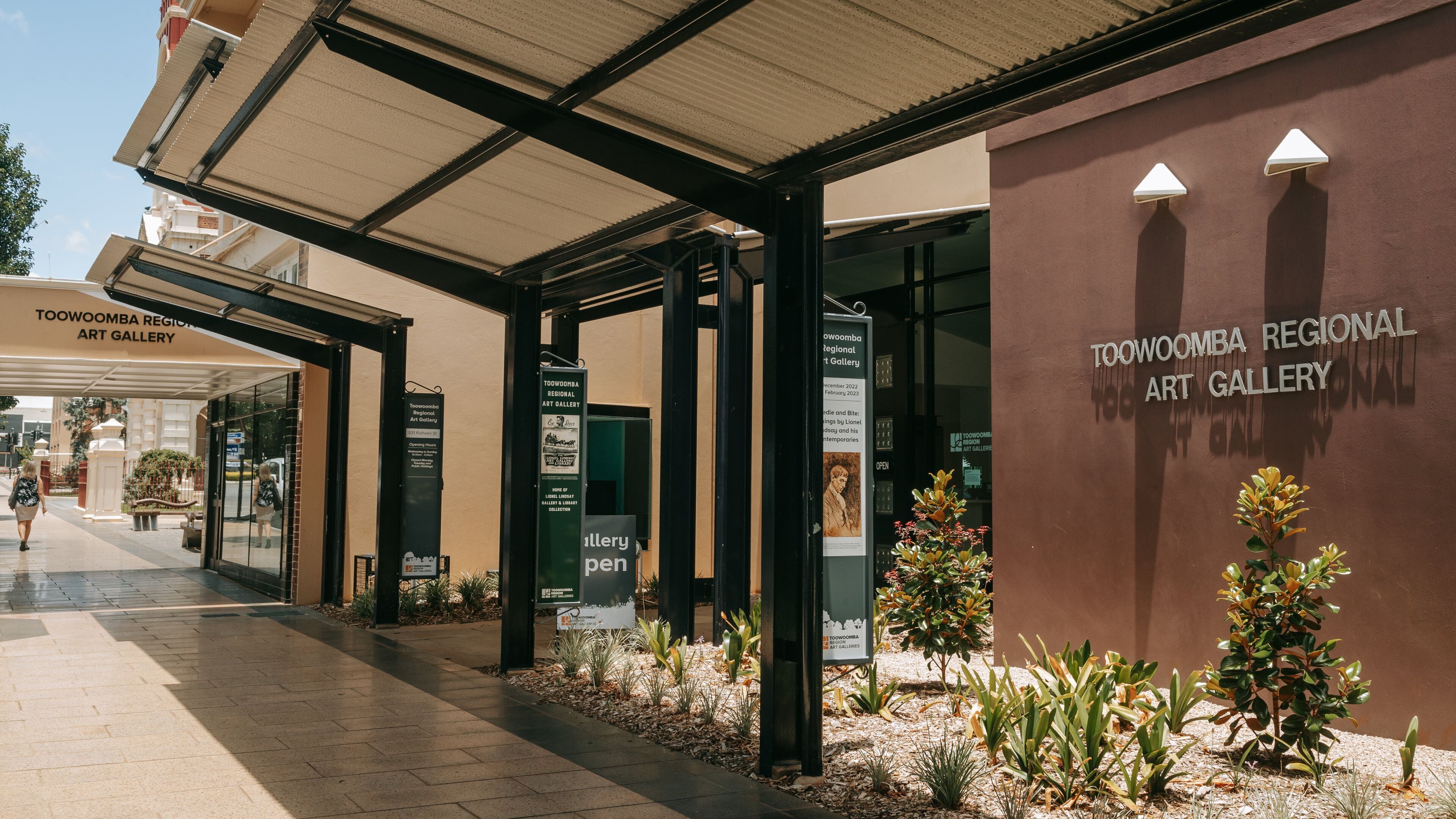 Toowoomba Regional Art Gallery featuring signage