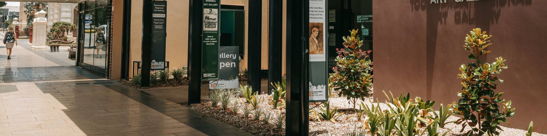 Toowoomba Regional Art Gallery featuring signage