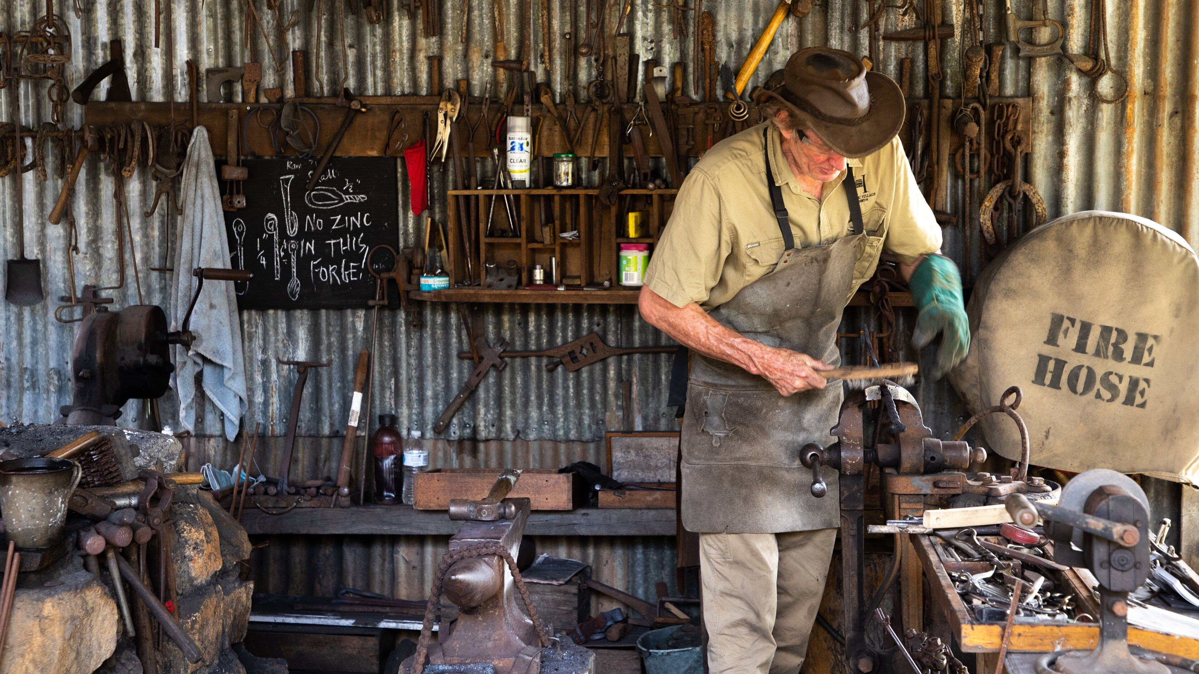 Herberton Historic Village which includes industrial elements as well as an individual male