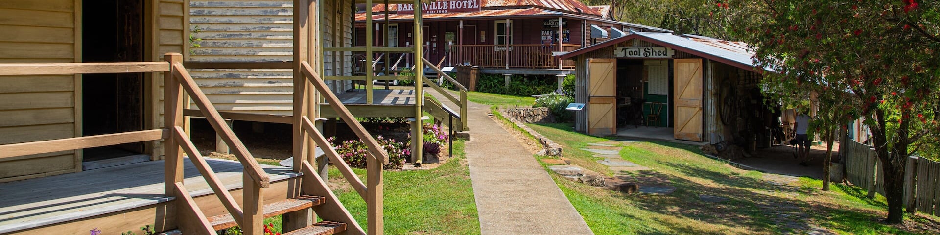 Herberton Historic Village featuring a small town or village