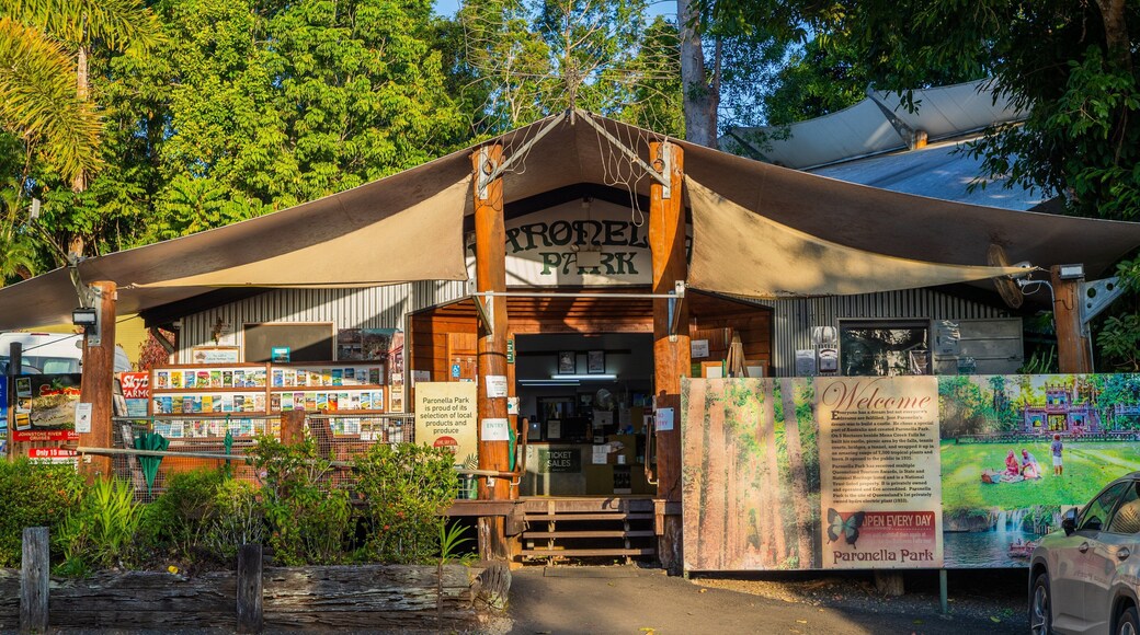 Paronella Park which includes signage