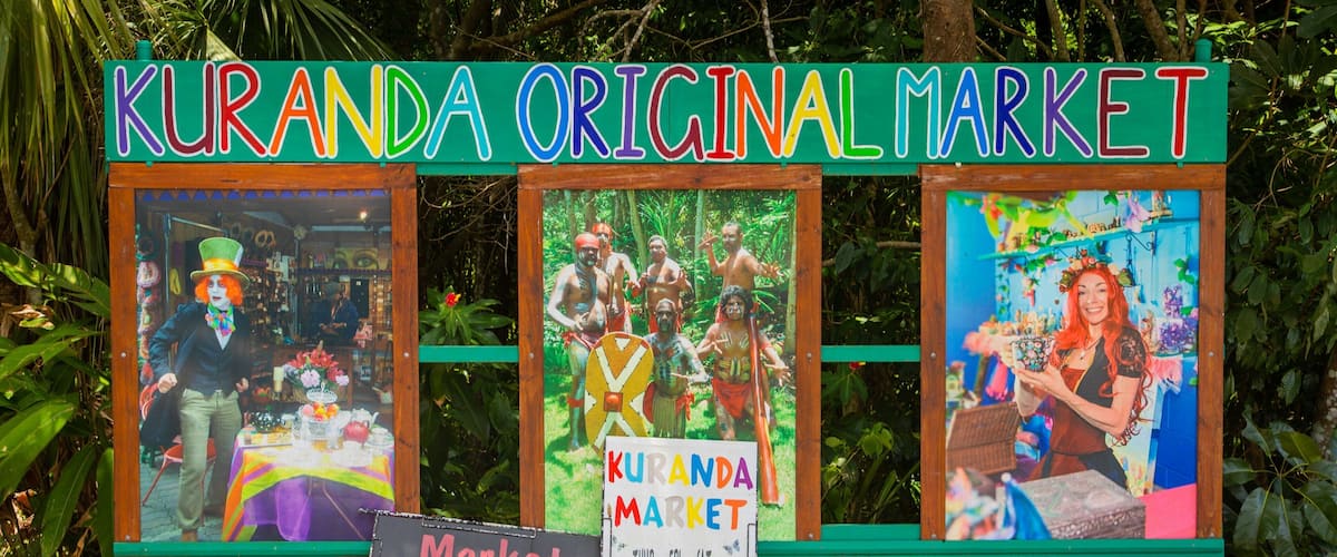 Kuranda Original Rainforest Markets showing signage