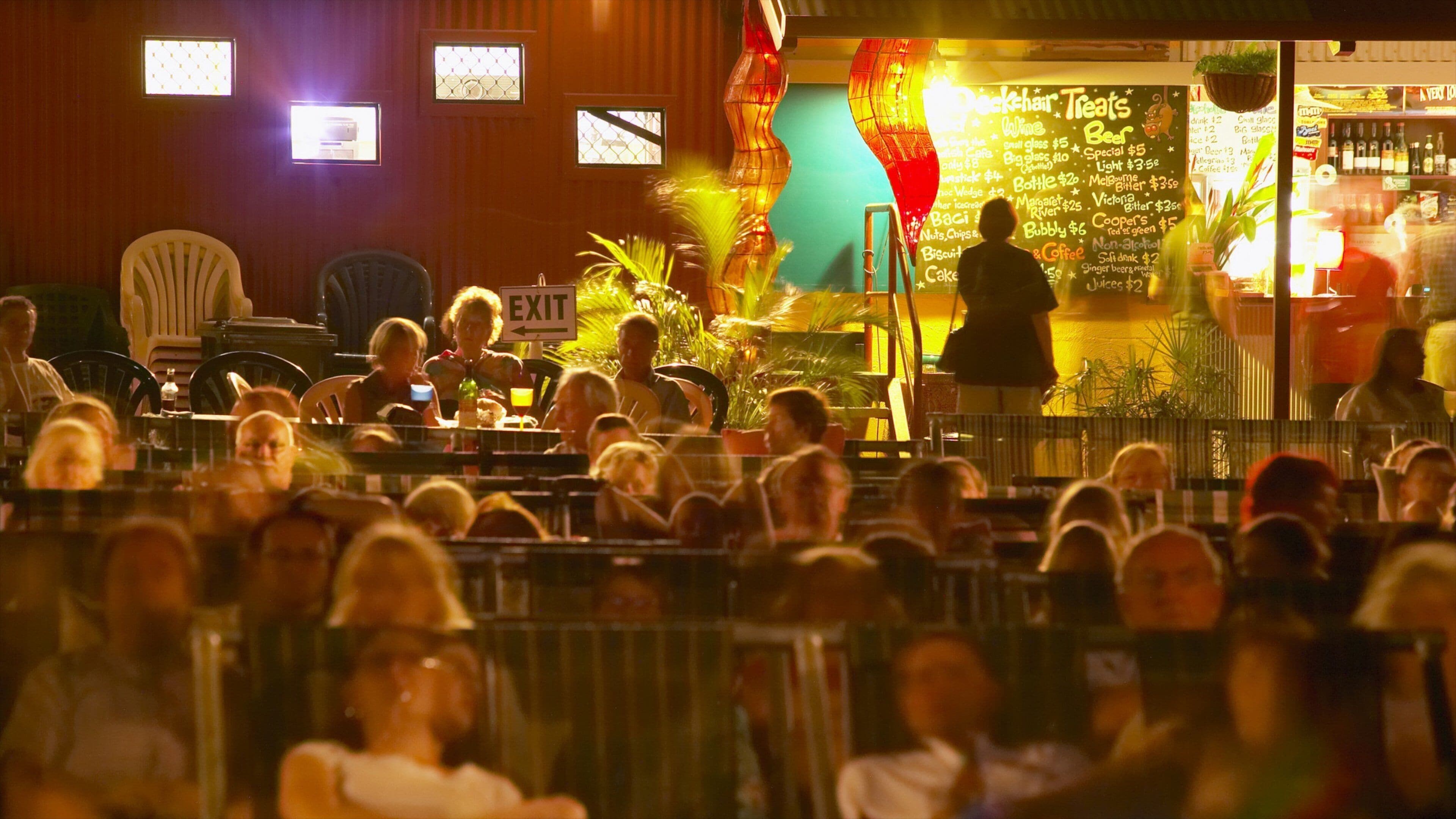 Darwin Deckchair Cinema featuring nightlife, theatre scenes and night scenes