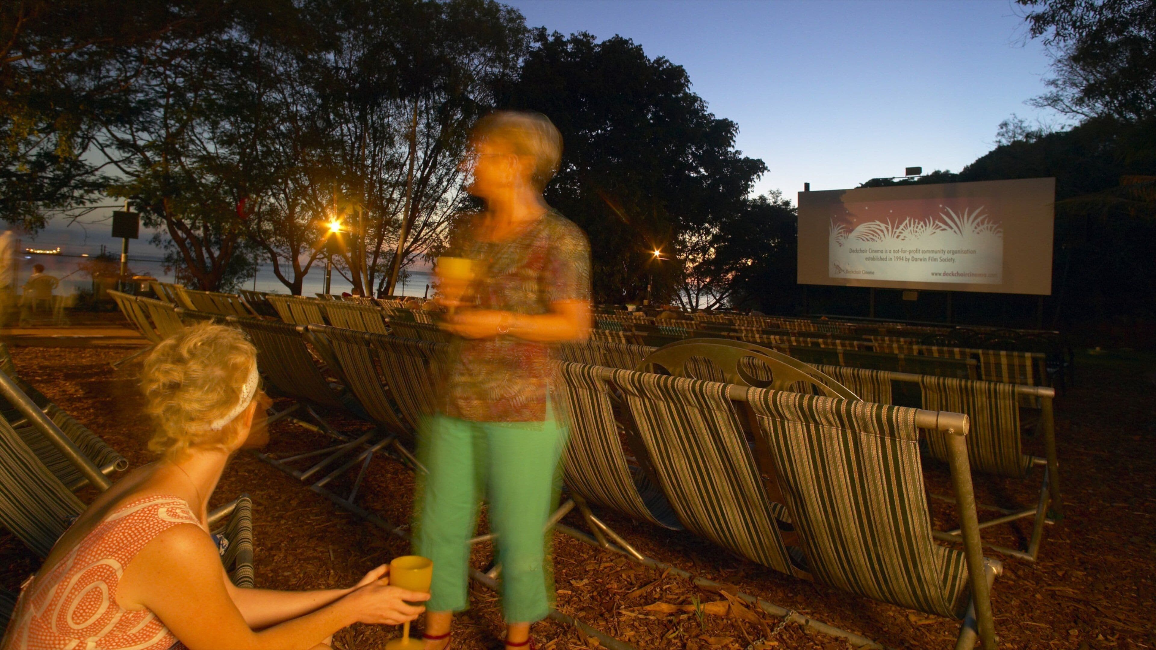 Darwin Deckchair Cinema as well as a small group of people