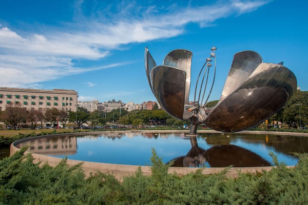 Giant flower (Floralis Generica) in Buenos Aires, Argentina