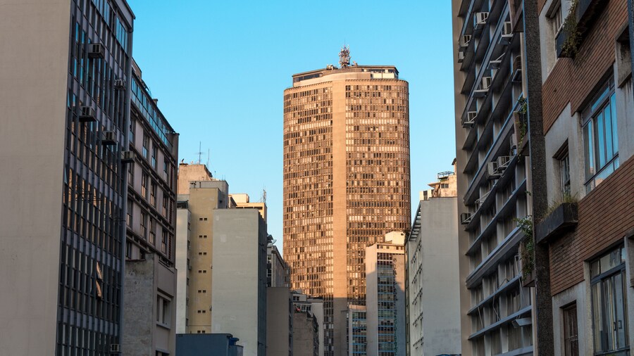 Sao Paulo, Brazil. Panoramic view of the famous skyscraper Italia Building