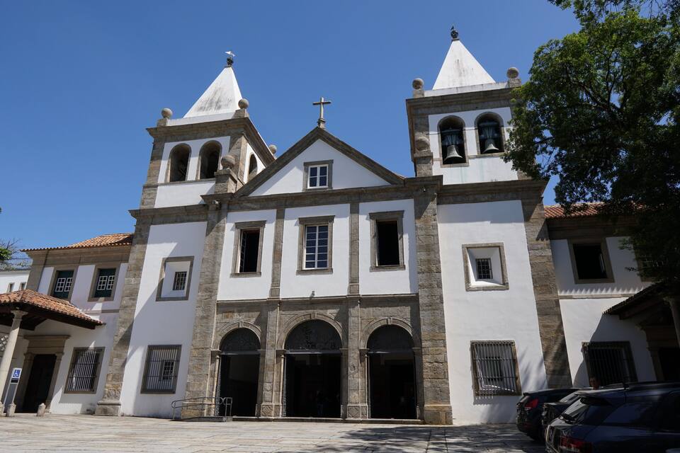 A historic church with two bell towers and a central facade.